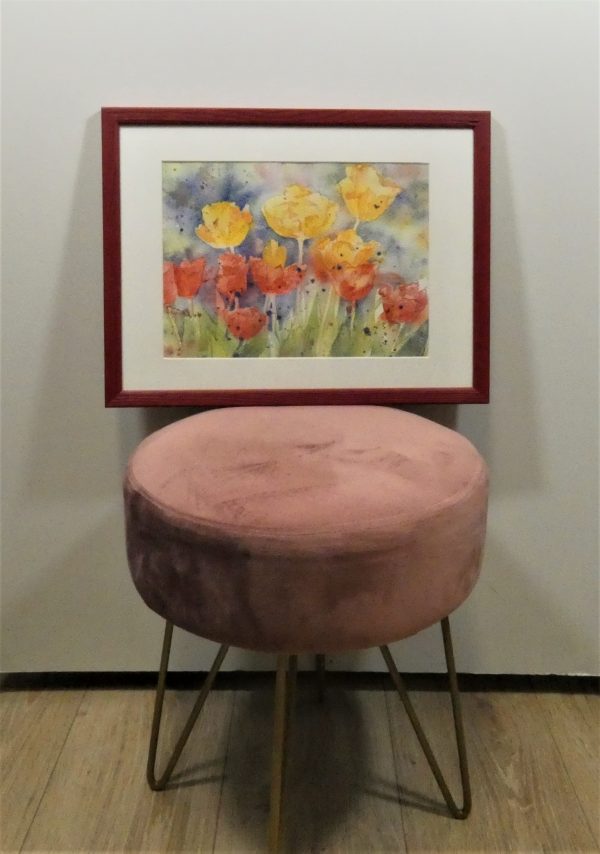 aquarelle le champ de tulipes