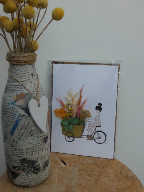 Carte fleurs séchées Nelia Vélo