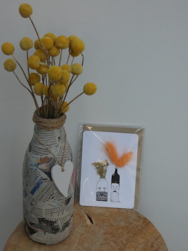 Carte fleurs séchées Nelia Bouteilles