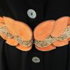 Ceinture Orange et feuilles d'or