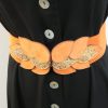 Ceinture Orange et feuilles d'or